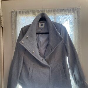 Old Navy Women's Light Gray Pea Coat